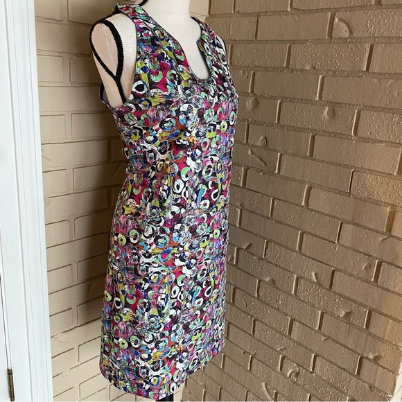 Isle Melis Kozan Scuba Dress Art To Wear Resort Cruise Stretch Mini Size Large L - Picture 4 of 9